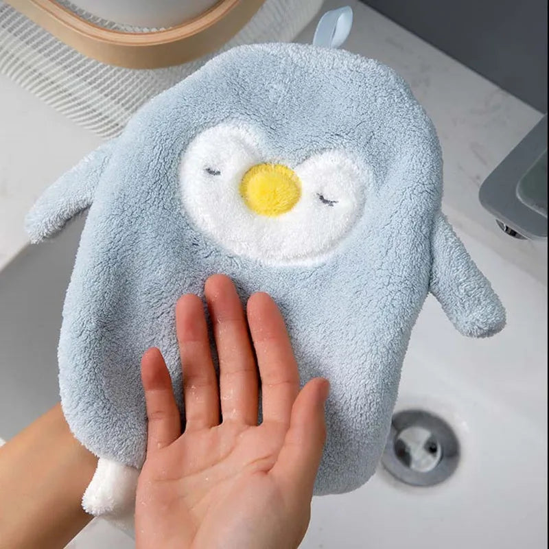 VeloraPenguin – Plush Animal Hand Towel for Cozy Daily Use