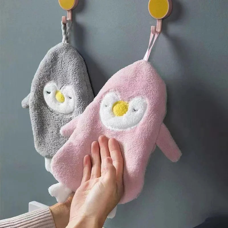 VeloraPenguin – Plush Animal Hand Towel for Cozy Daily Use