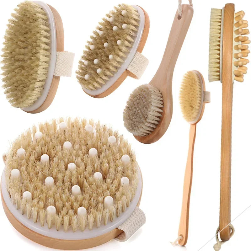 LumaBrush – Wooden Long Handle Body Brush for Gentle Exfoliation