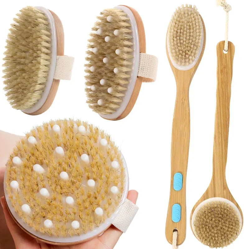 LumaBrush – Wooden Long Handle Body Brush for Gentle Exfoliation