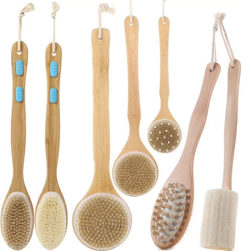 LumaBrush – Wooden Long Handle Body Brush for Gentle Exfoliation
