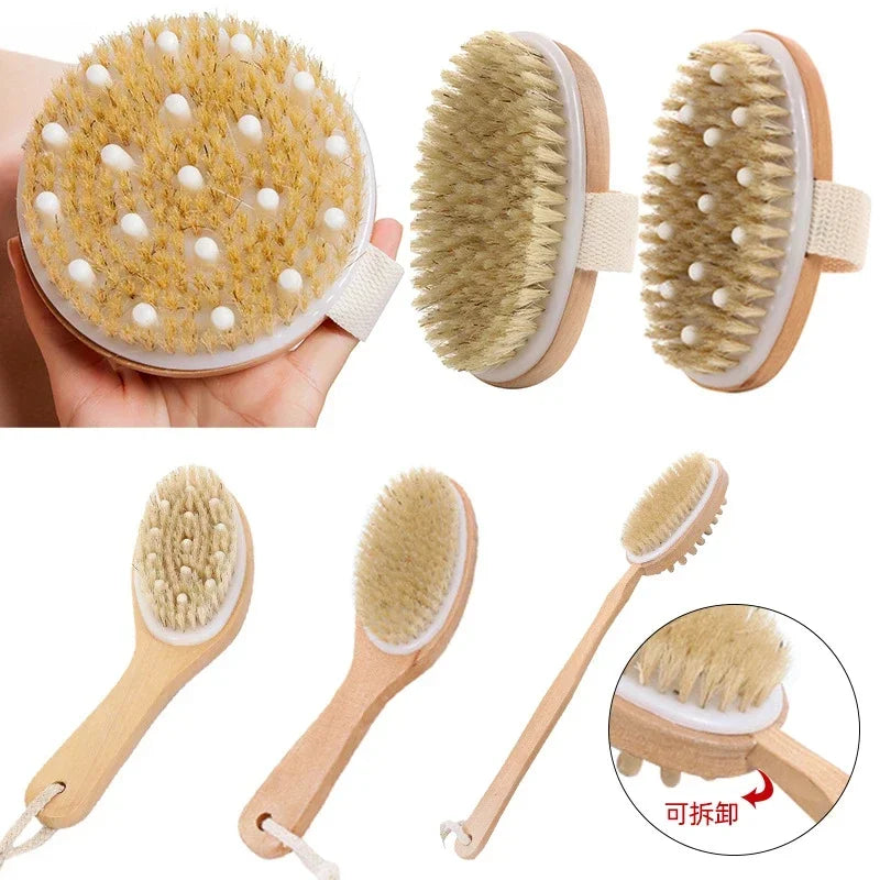 LumaBrush – Wooden Long Handle Body Brush for Gentle Exfoliation